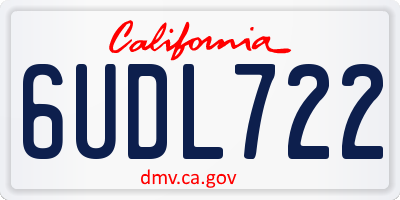 CA license plate 6UDL722