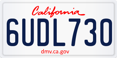 CA license plate 6UDL730