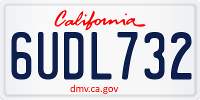 CA license plate 6UDL732