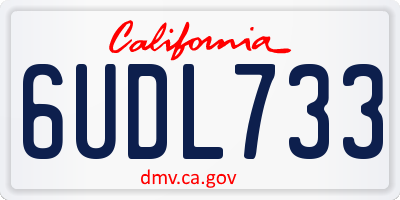 CA license plate 6UDL733