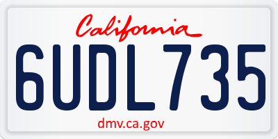 CA license plate 6UDL735