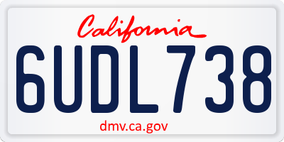 CA license plate 6UDL738