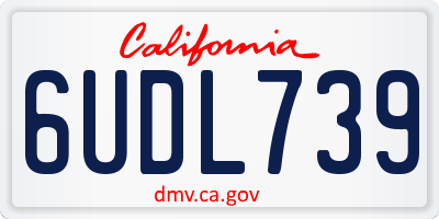 CA license plate 6UDL739