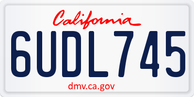CA license plate 6UDL745