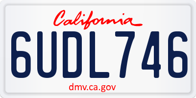 CA license plate 6UDL746