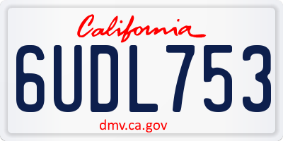 CA license plate 6UDL753