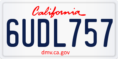 CA license plate 6UDL757