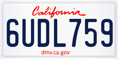 CA license plate 6UDL759