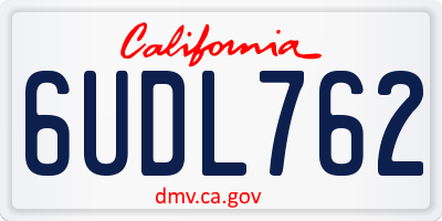 CA license plate 6UDL762