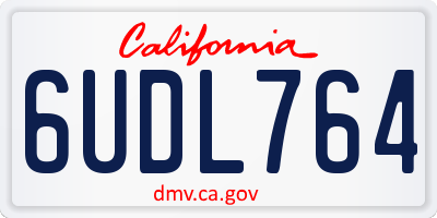 CA license plate 6UDL764