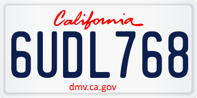 CA license plate 6UDL768
