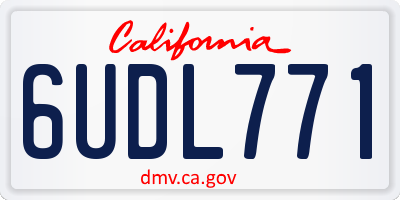 CA license plate 6UDL771