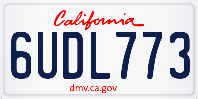CA license plate 6UDL773