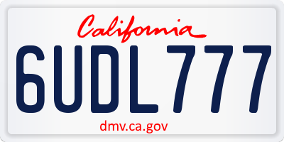 CA license plate 6UDL777