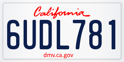 CA license plate 6UDL781