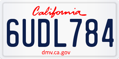 CA license plate 6UDL784