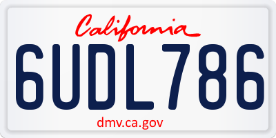 CA license plate 6UDL786