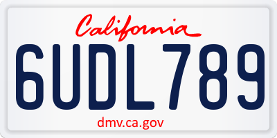 CA license plate 6UDL789