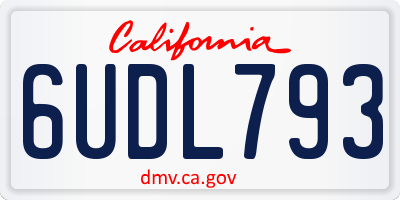 CA license plate 6UDL793