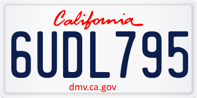 CA license plate 6UDL795