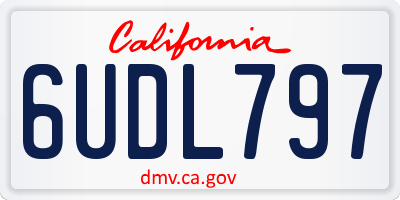 CA license plate 6UDL797