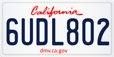CA license plate 6UDL802