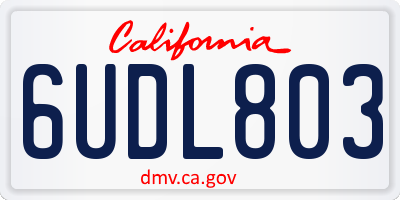CA license plate 6UDL803