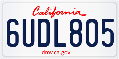 CA license plate 6UDL805