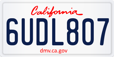 CA license plate 6UDL807