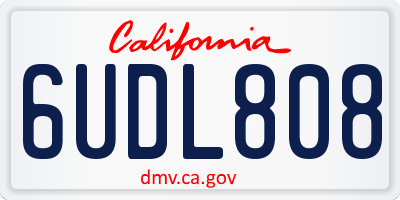 CA license plate 6UDL808