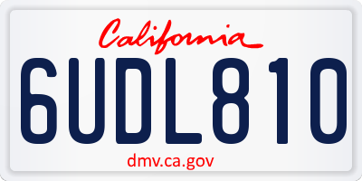 CA license plate 6UDL810