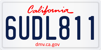 CA license plate 6UDL811