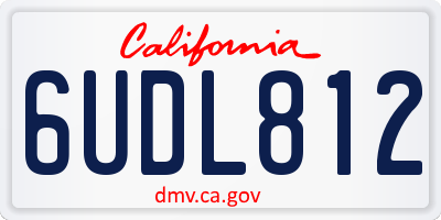 CA license plate 6UDL812
