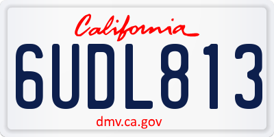 CA license plate 6UDL813