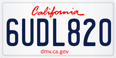CA license plate 6UDL820