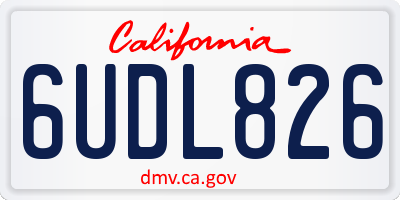 CA license plate 6UDL826
