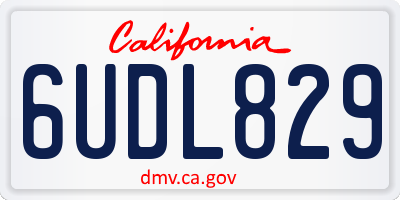CA license plate 6UDL829