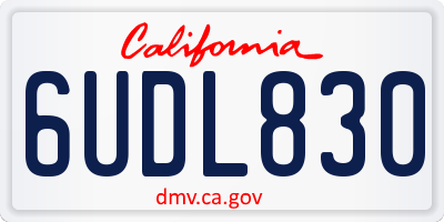 CA license plate 6UDL830