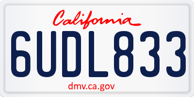 CA license plate 6UDL833