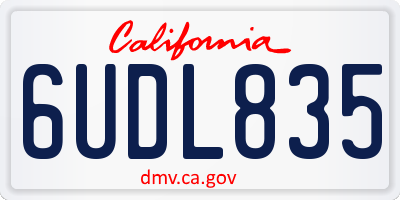 CA license plate 6UDL835