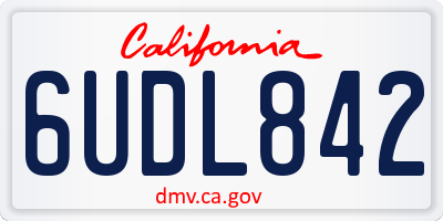 CA license plate 6UDL842