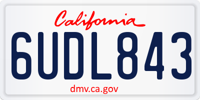 CA license plate 6UDL843