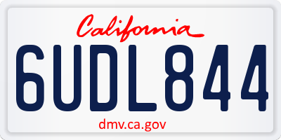 CA license plate 6UDL844