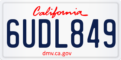 CA license plate 6UDL849