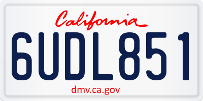 CA license plate 6UDL851
