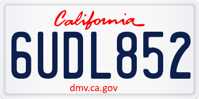 CA license plate 6UDL852
