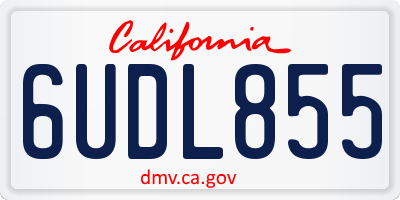 CA license plate 6UDL855