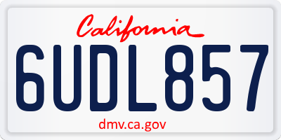 CA license plate 6UDL857