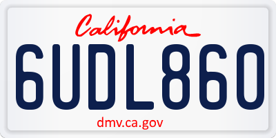 CA license plate 6UDL860
