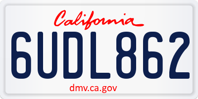 CA license plate 6UDL862